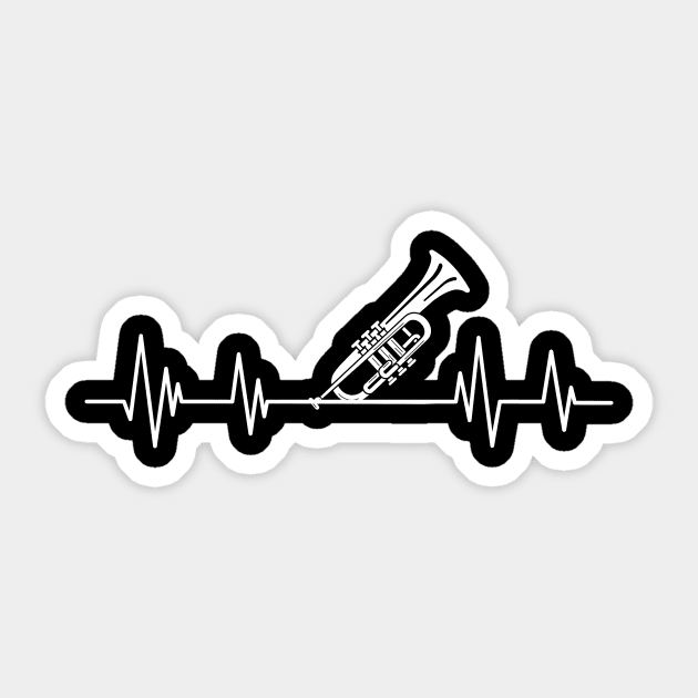 Trumpet heartbeat Trumpet and Clarinet lover trumpet beat Sticker by mezy